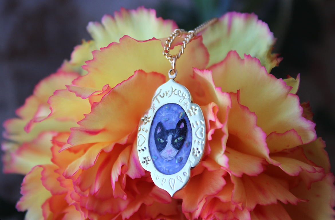 Custom Cat Portrait Necklace