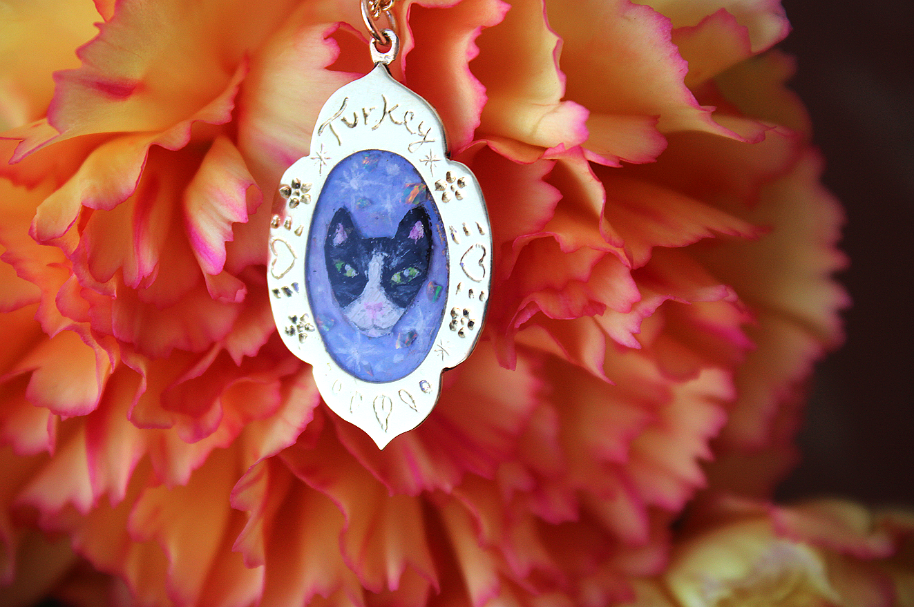 Custom Cat Portrait Necklace
