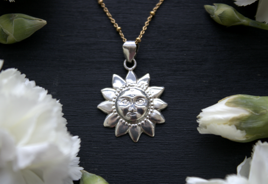 Sterling Sunflower Necklace