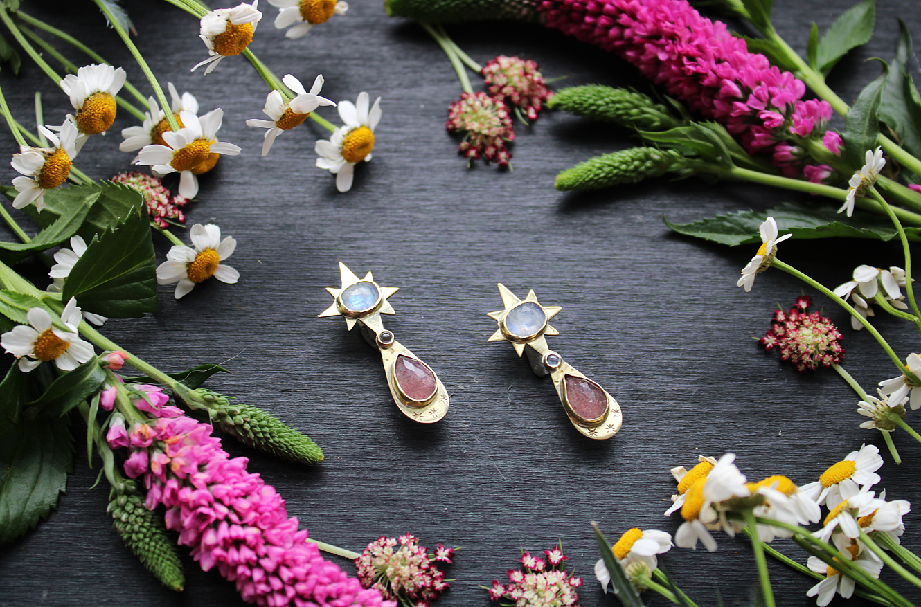 Strawberry Moonbeam Earrings