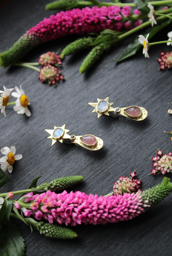 Strawberry Moonbeam Earrings