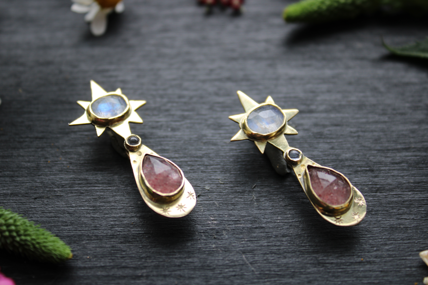 Strawberry Moonbeam Earrings