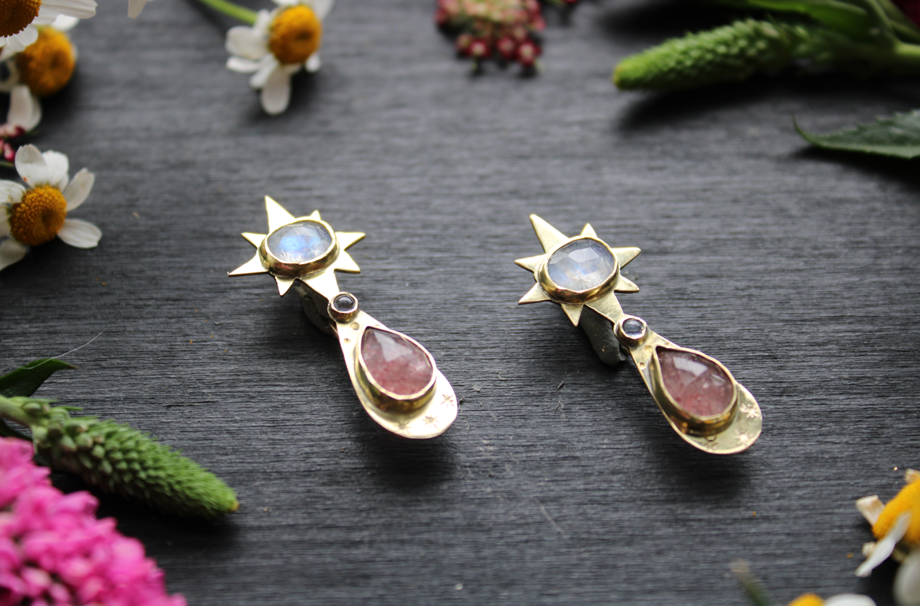 Strawberry Moonbeam Earrings
