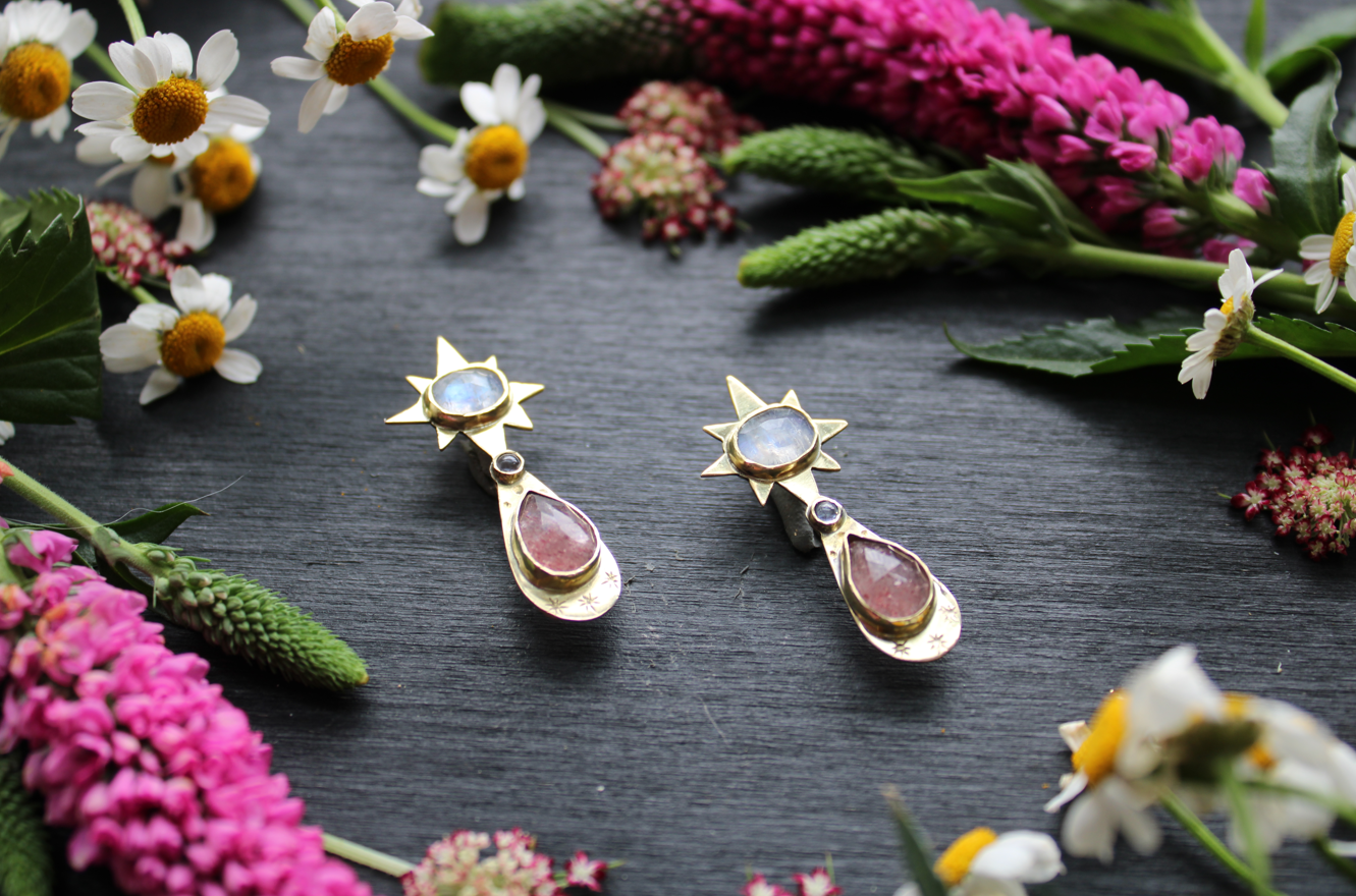 Strawberry Moonbeam Earrings
