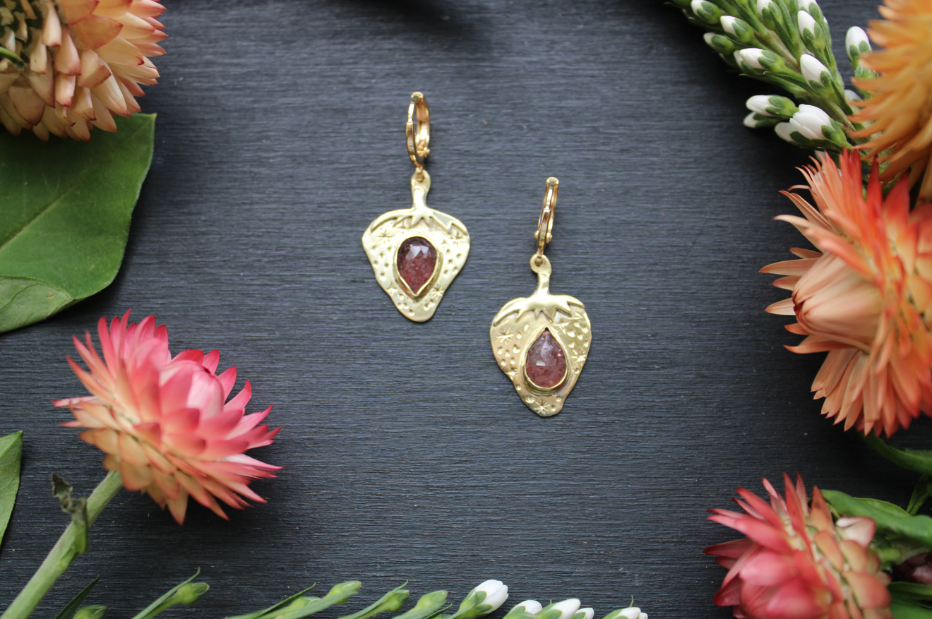 Strawberry Sparkle Earrings
